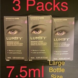 3pc Lumify Eye Drops -  Large 7.5ml (0.25fl oz) bottles (Not Expired)